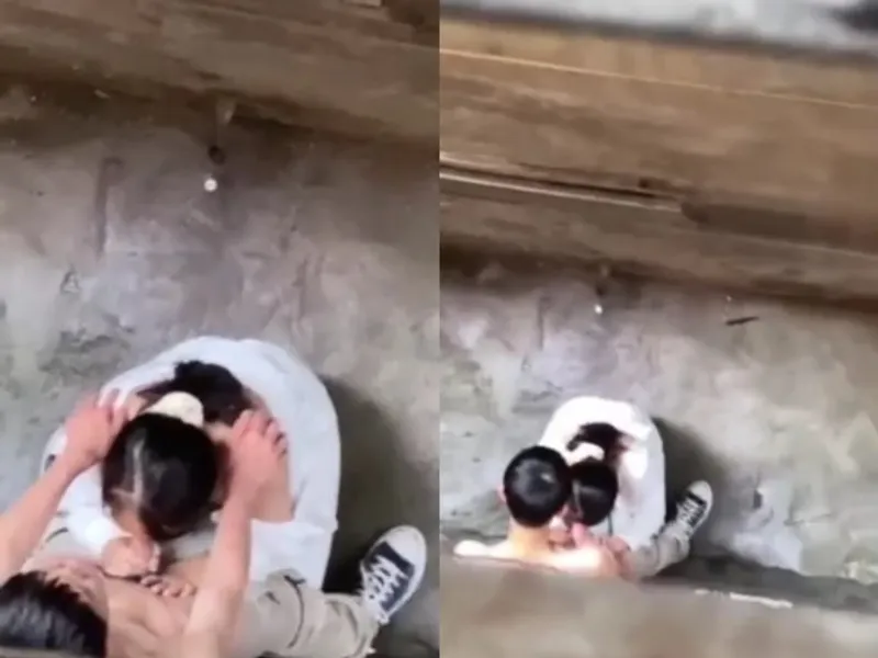 Quay lén nữ sinh liếm dương vật any ở khe nhà